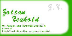 zoltan neuhold business card